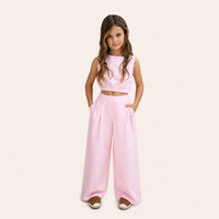 Meisjes 2-delige Zomerset met Crop Top en Wijde Broek