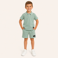 Jongens 2-delige Polo Zomerset met Short | Saliegroen