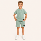 Jongens 2-delige Polo Zomerset met Short | Saliegroen
