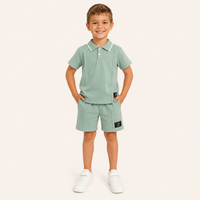 Jongens 2-delige Polo Zomerset met Short | Saliegroen
