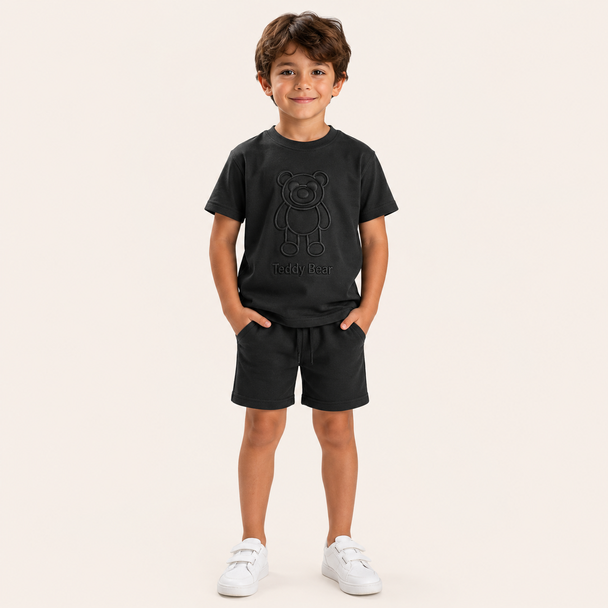 Kinderen T-shirt met Teddy Bear Reliëfprint | 3 kleuren