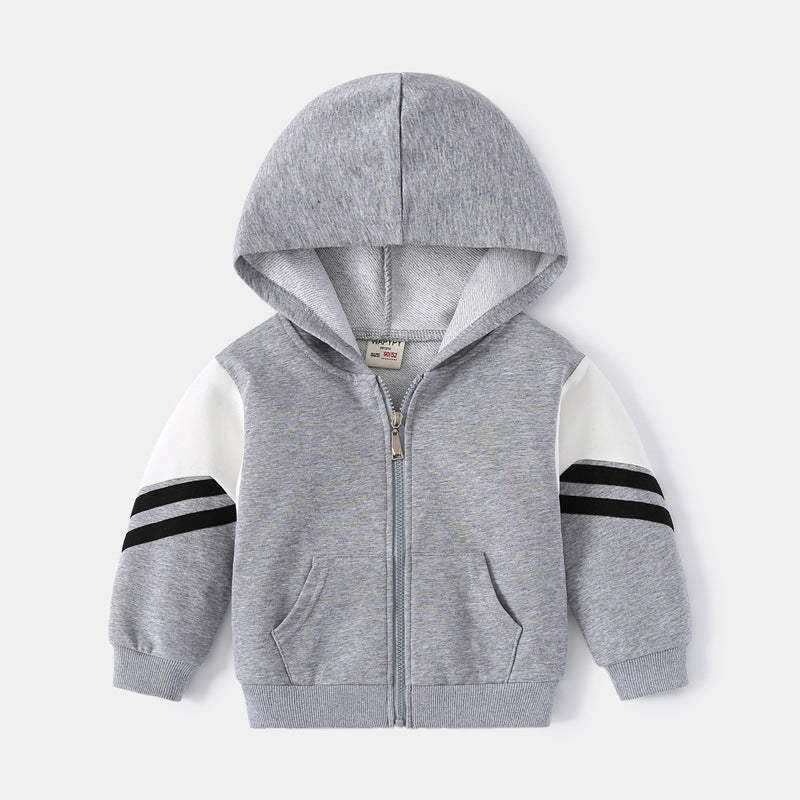 Jongens Colorblock Ritshoodie - Grijs