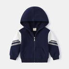 Jongens Colorblock Ritshoodie - Marineblauw