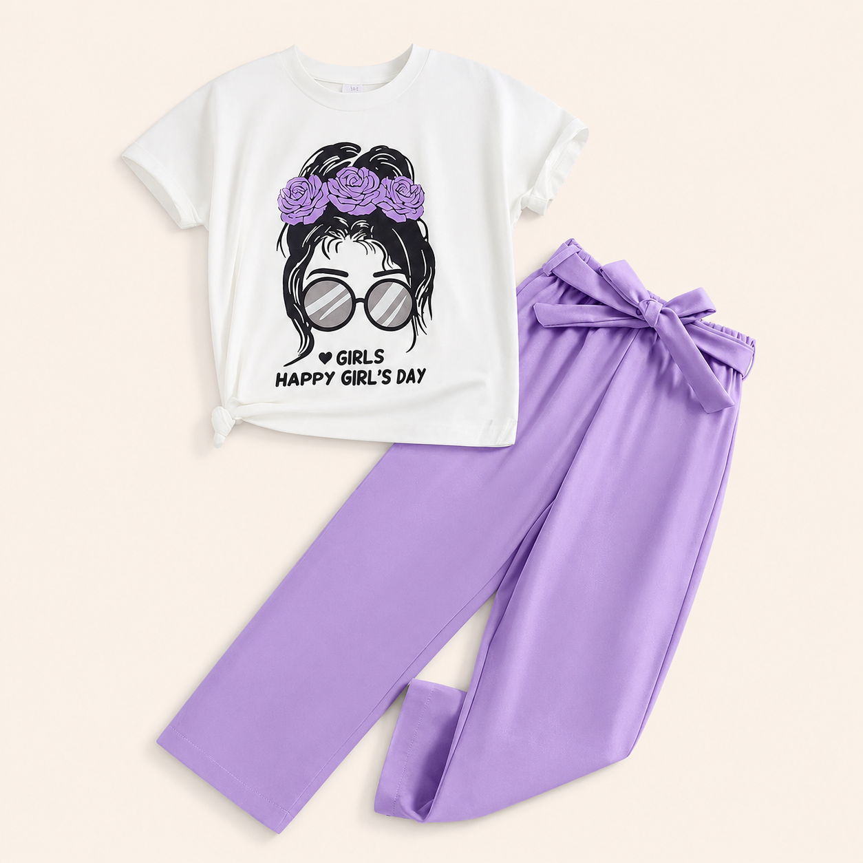 Meisjes zomerset 2-delig met cartoonprint in meerdere kleuren