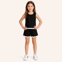 Meisjes 2-delige zomerset van zachte ribbelstof | 2 kleuren