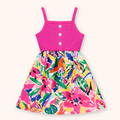 Zomers & Stralend - Roze Meisjes Jurk met Graffiti Print