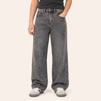 Meisjes Wijde Jeans met Hoge Taille
