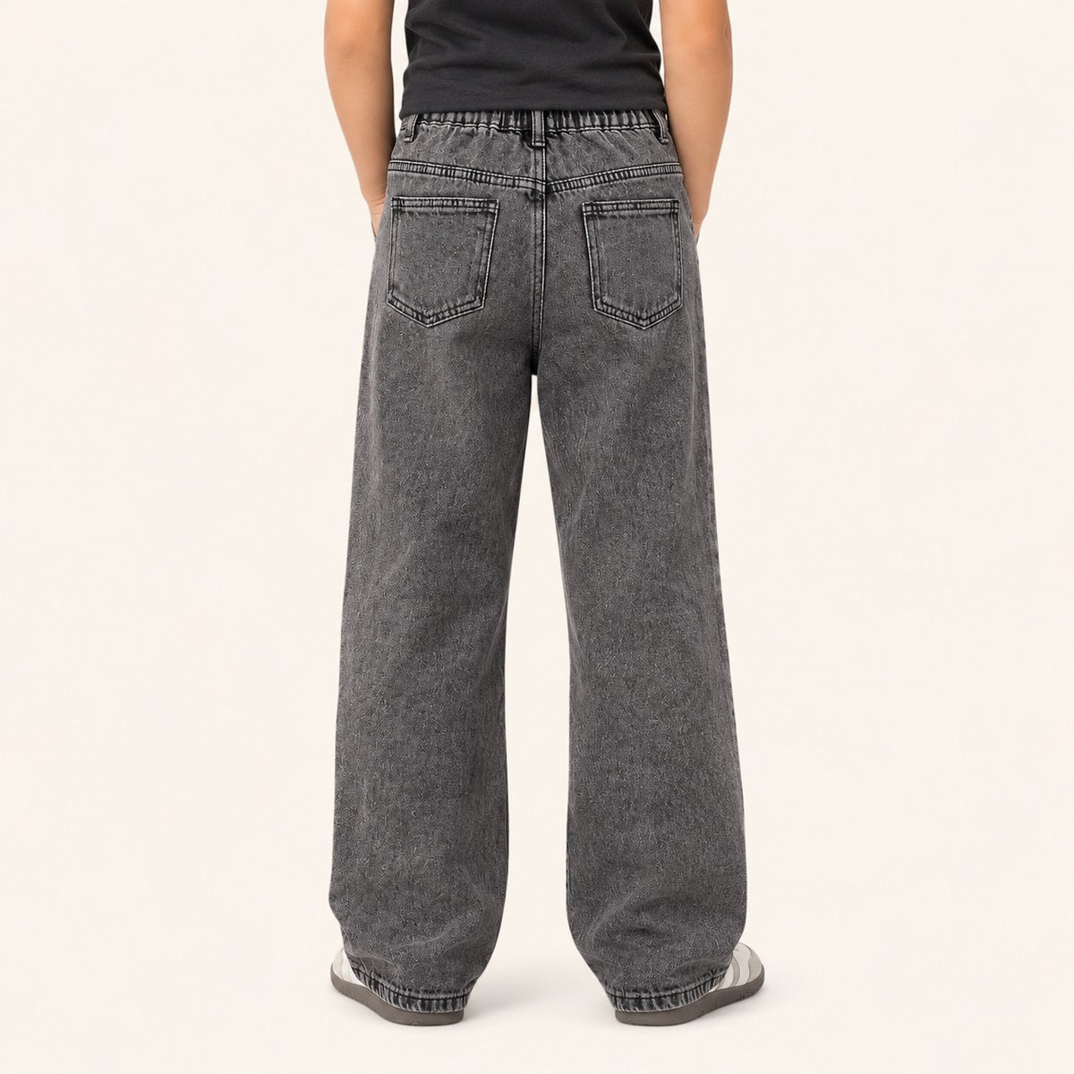 Meisjes Wijde Jeans met Hoge Taille