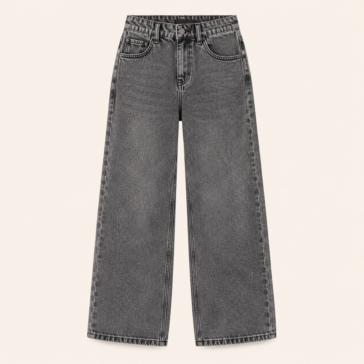 Meisjes Wijde Jeans met Hoge Taille