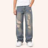Jongens Gescheurde Jeans met Rechte Pasvorm