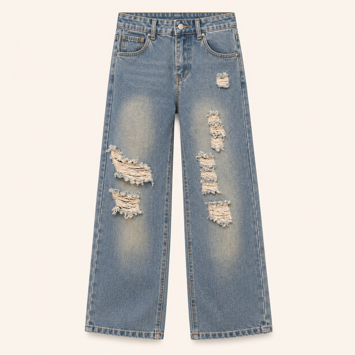 Jongens Gescheurde Jeans met Rechte Pasvorm