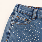 Meisjes Wijde Jeans met Strassteentjes