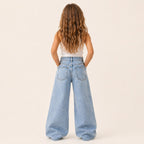 Meisjes Denim Wide Leg Jeans Stonewash | Blauw