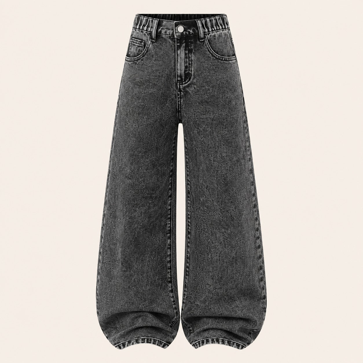 Meisjes Denim Wide Leg Jeans Stonewash | Donkergrijs