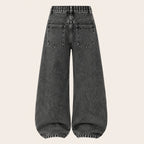 Meisjes Denim Wide Leg Jeans Stonewash | Donkergrijs