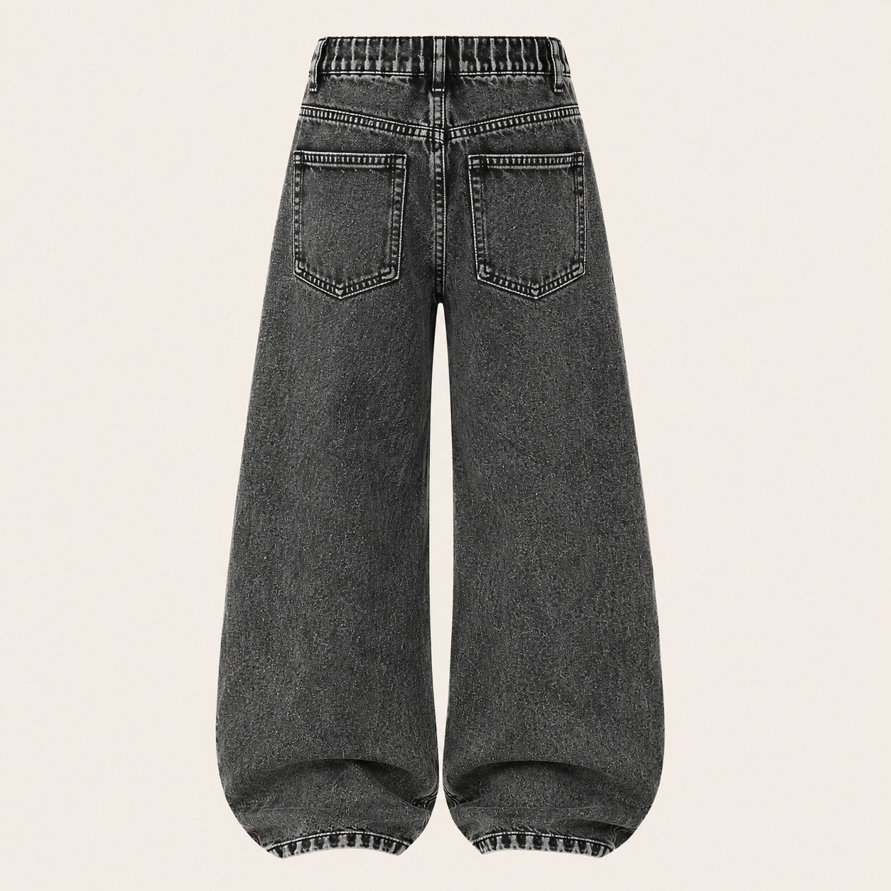 Meisjes Denim Wide Leg Jeans Stonewash | Donkergrijs