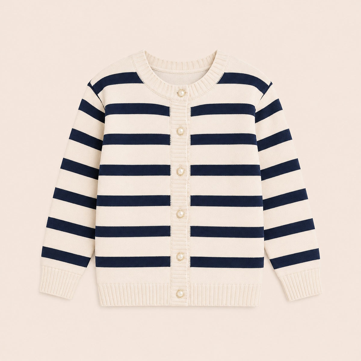 Meisjes Gestreept Vest met Ronde Hals
