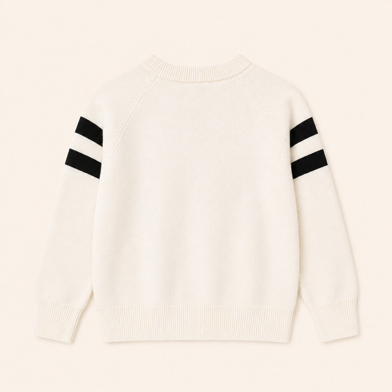 Jongens Kabelgebreide Raglan Trui met Streepdetail