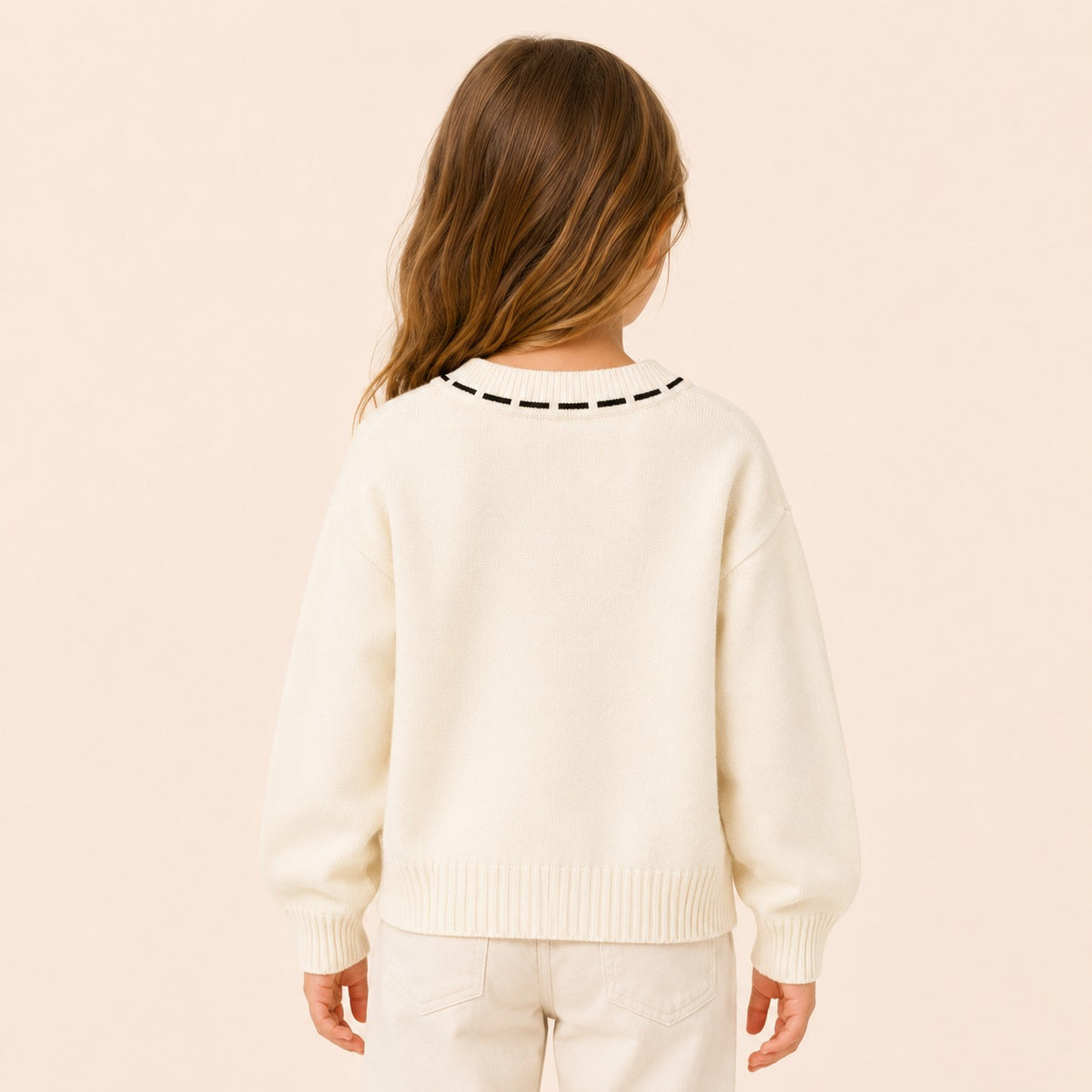 Meisjes Gebreid Vest met Strikje