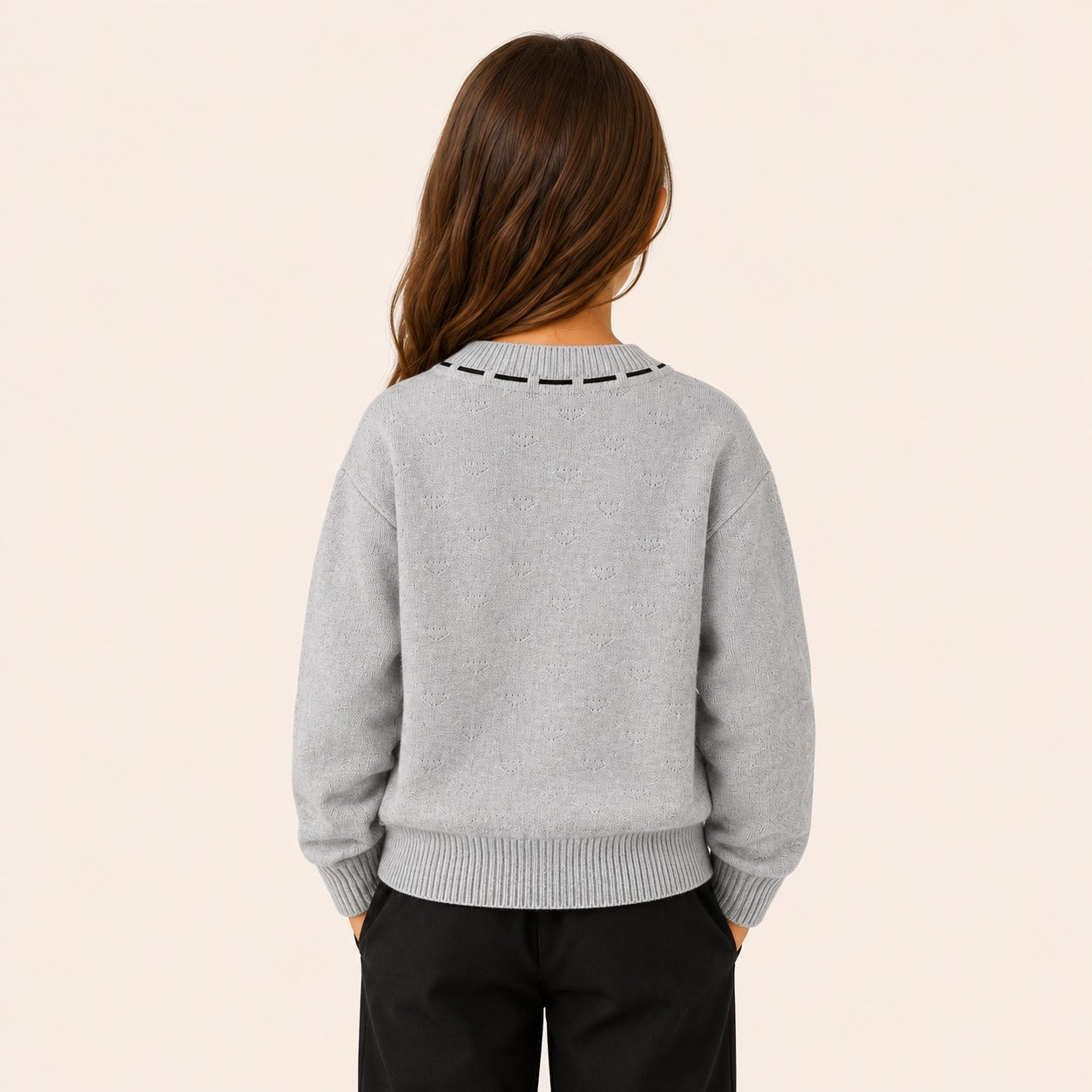 Meisjes Gebreid Vest met Strikje