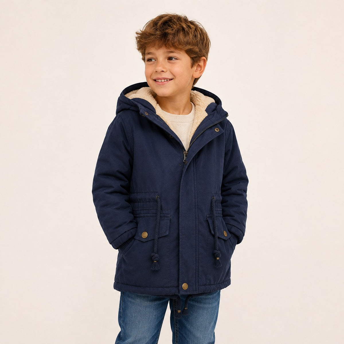 Jongens Gevoerde Winterjas met Capuchon | 5 kleuren