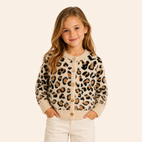 Luipaardprint Vest met Knopen - Bruin
