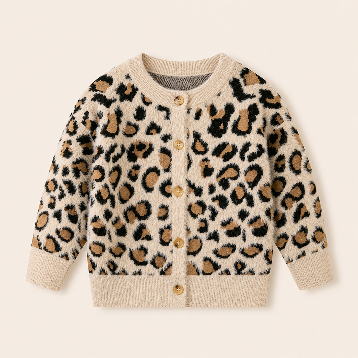Luipaardprint Vest met Knopen - Bruin