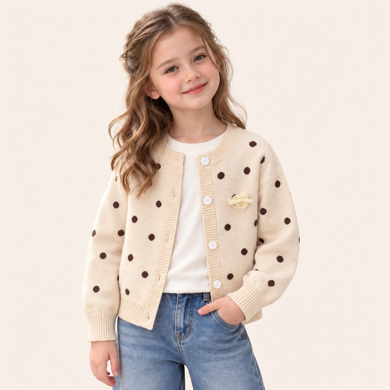 Meisjes Stippenvest met Knopen | 2 kleuren
