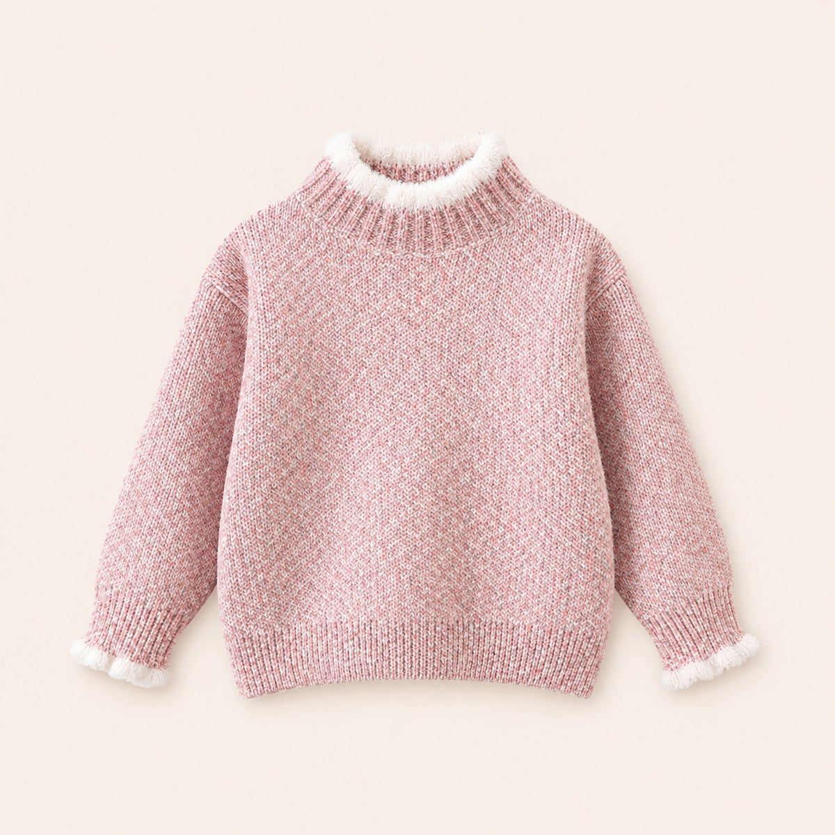 Meisjes gebreide coltrui met halfhoge kraag | 3 kleuren
