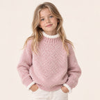 Meisjes gebreide coltrui met halfhoge kraag | 3 kleuren