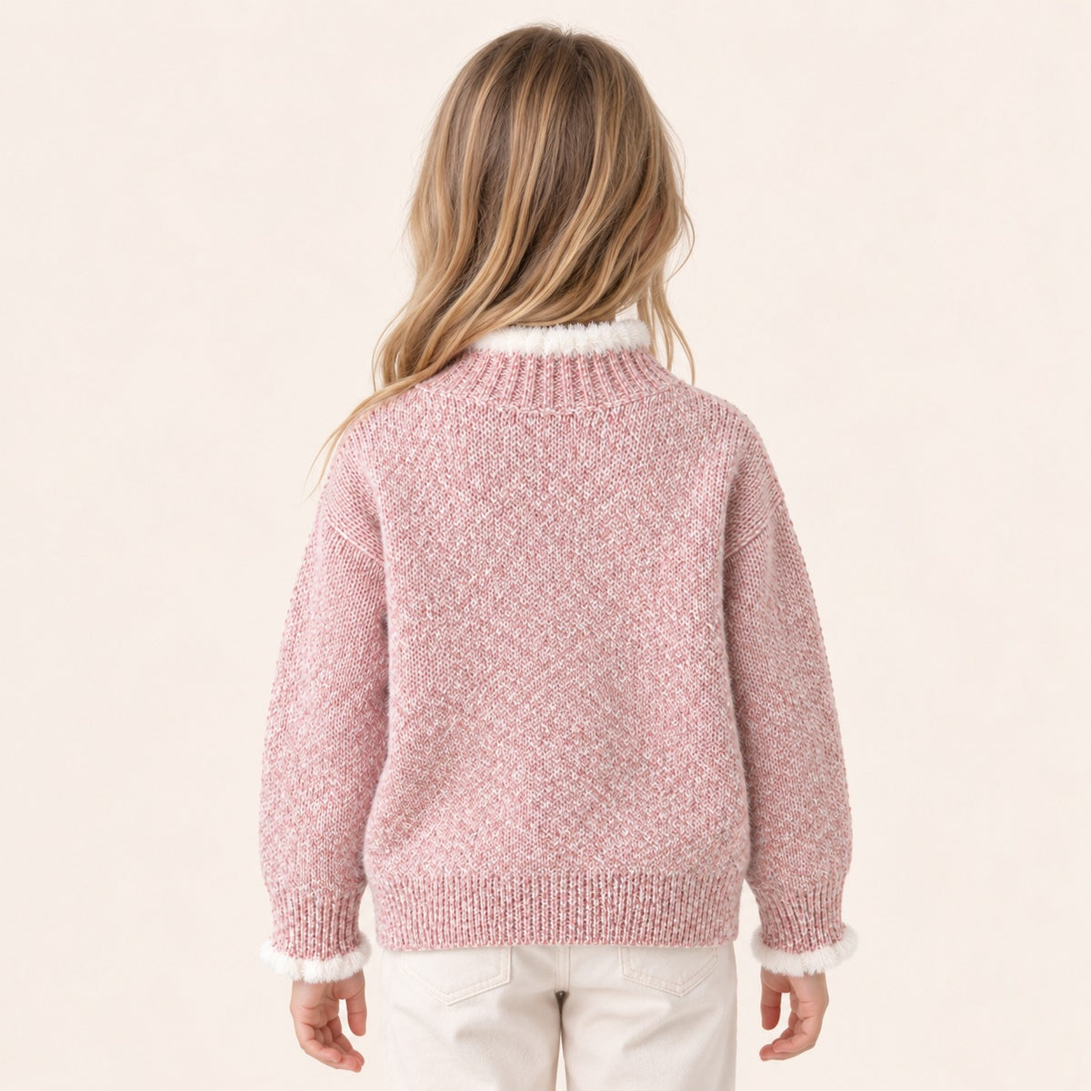 Meisjes gebreide coltrui met halfhoge kraag | 3 kleuren
