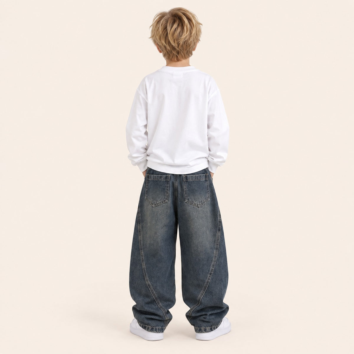 Jongens Wijde Stonewash Jeans