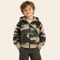 Jongens Camouflage Vest met Capuchon