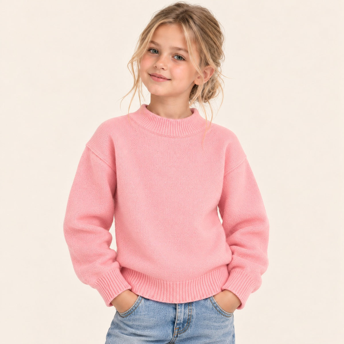 Meisjes Gebreide Trui met Ronde Hals | 5 kleuren