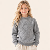 Wollen Trui met Ruitpatroon en Halve Col | 100% Merinowol | 4 kleuren