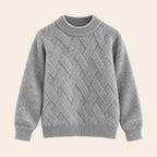 Wollen Trui met Ruitpatroon en Halve Col | 100% Merinowol | 4 kleuren