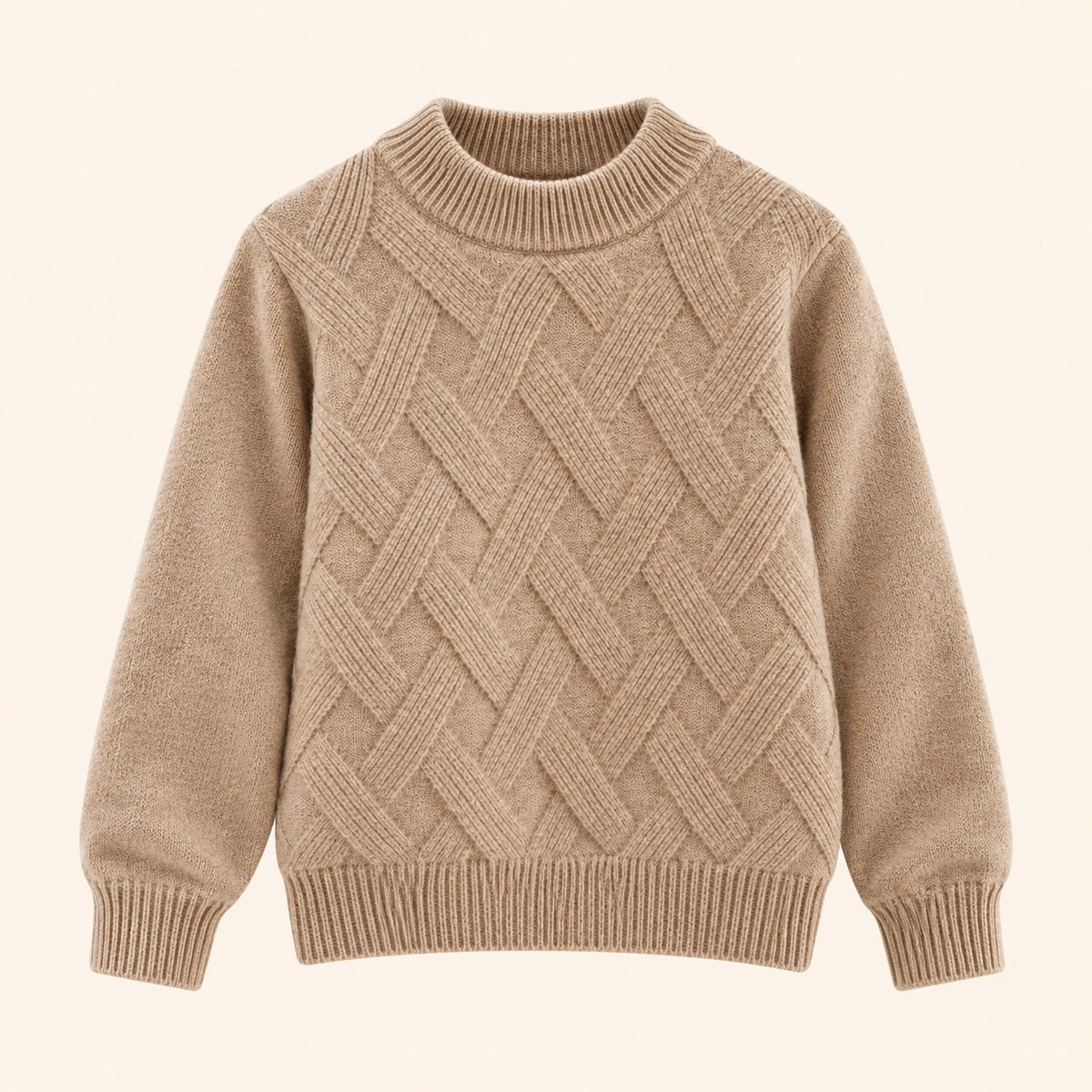 Wollen Trui met Ruitpatroon en Halve Col | 100% Merinowol | 4 kleuren