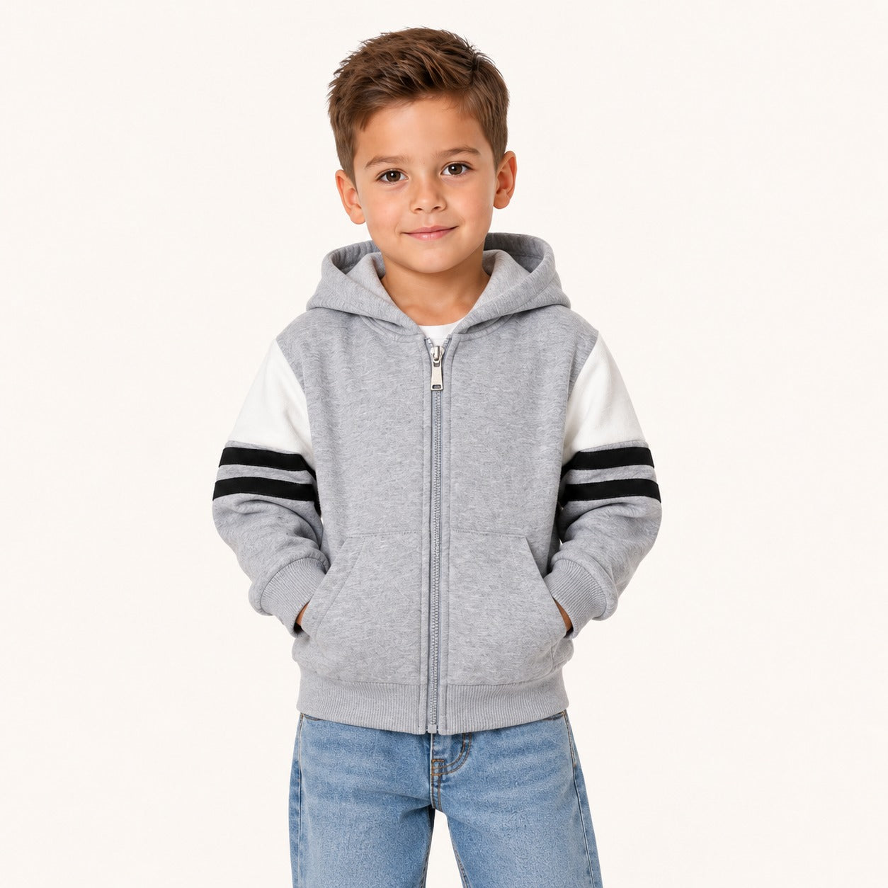 Jongens Colorblock Ritshoodie met Capuchon | 2 kleuren