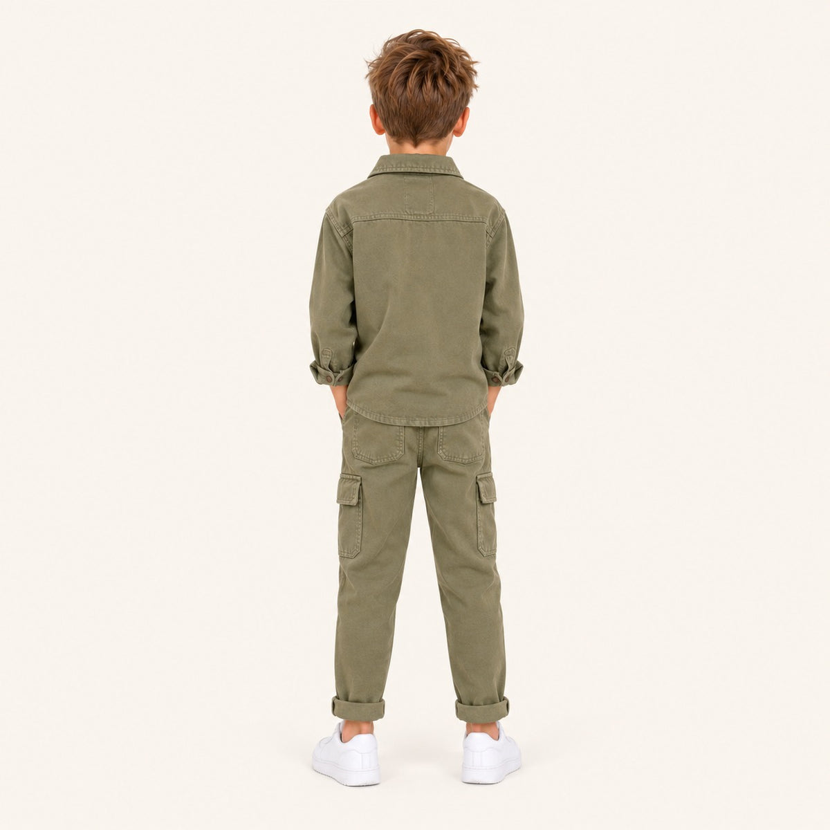 Jongens Katoenen Overshirt Set met Drukknopen | 2 kleuren