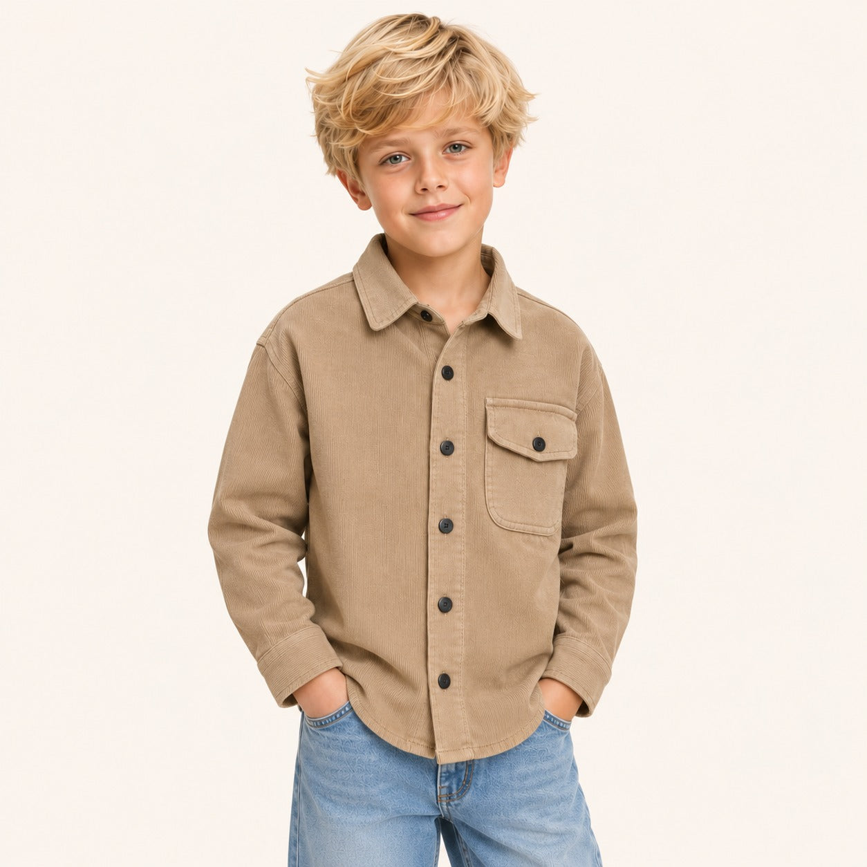 Jongens Katoenen Overshirt met Borstzakken | 2 kleuren