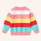Meisjes Gebreid Vest met Regenboogstrepen