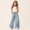 Meisjes Denim Wide Leg Jeans Stonewash | Blauw