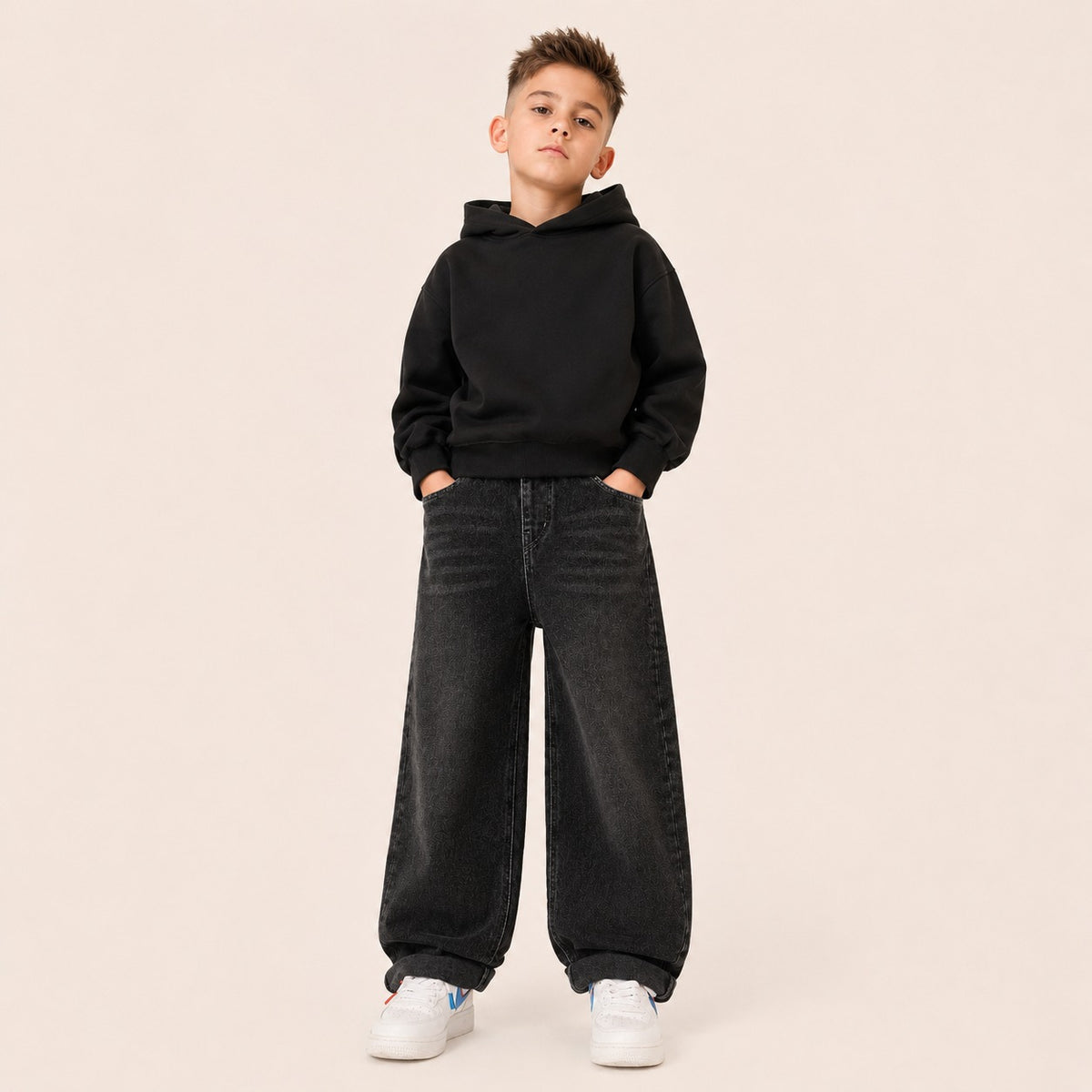 Jongens Straight-Leg Jeans Zwart