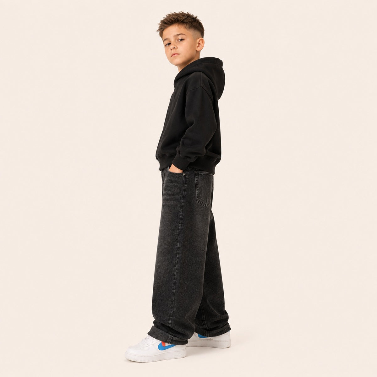 Jongens Straight-Leg Jeans Zwart