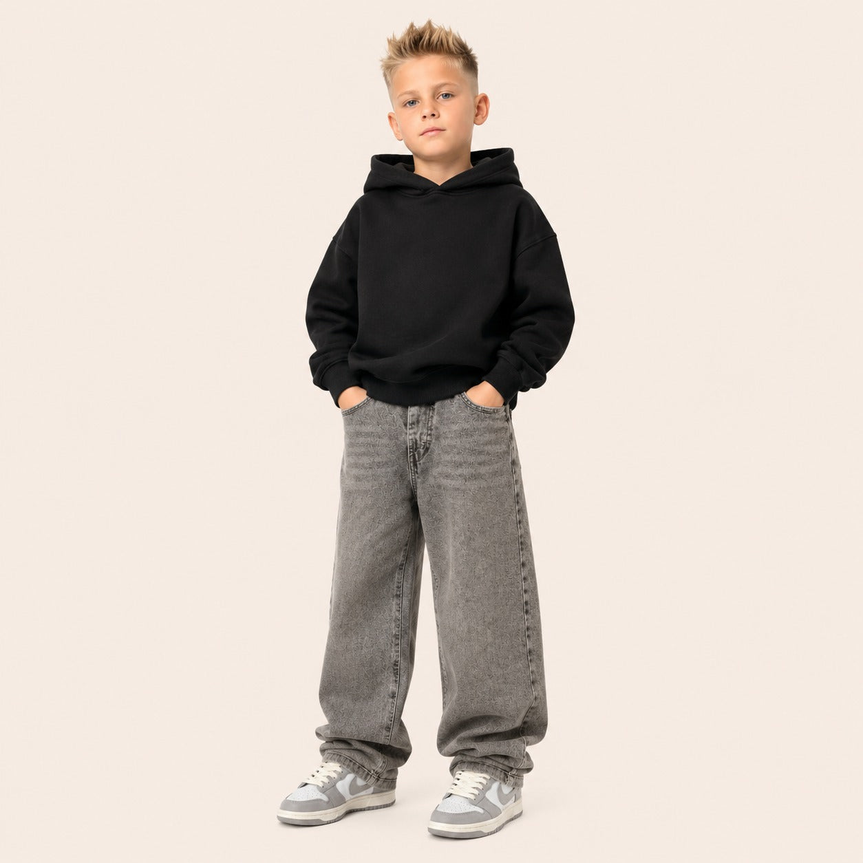 Jongens Straight-Leg Jeans Taupe/Grijs
