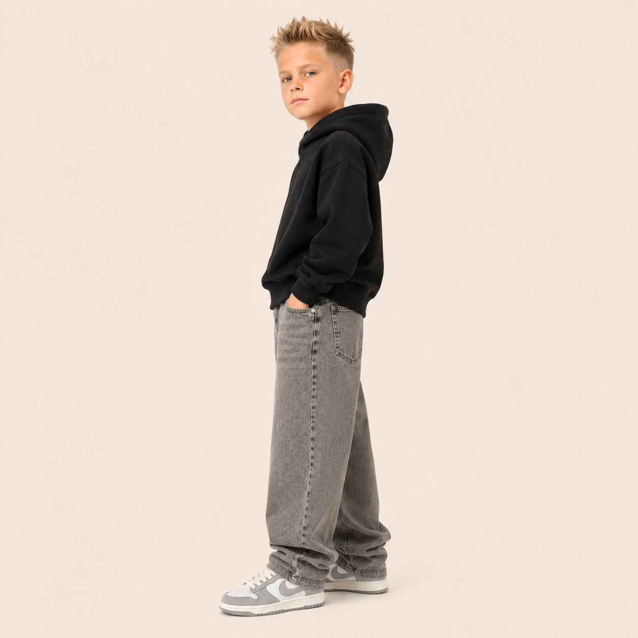 Jongens Straight-Leg Jeans Taupe/Grijs