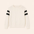 Jongens Kabelgebreide Raglan Trui met Streepdetail
