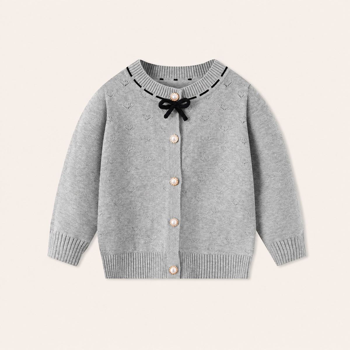 Meisjes Gebreid Vest met Strikje