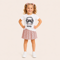Trendy T-shirt met Geplooide Rok Set voor Meisjes