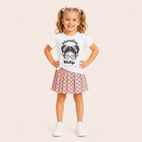 Meisjes 2-delige set met t-shirt en geplooide rok